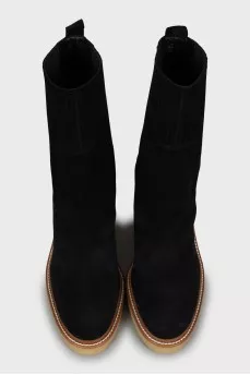Suede high top ankle boots