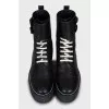 Leather boots with high soles