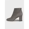 Grey suede ankle boots