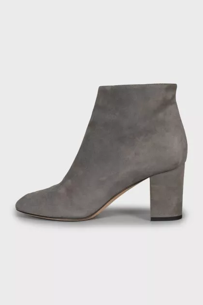 Grey suede ankle boots