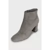 Grey suede ankle boots