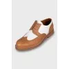 Two-tone leather brogues