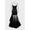 Dress with straps and tulle hem