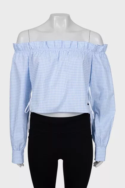 Plaid blouse with tag