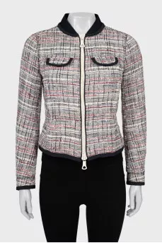 Tweed jacket with patch pockets