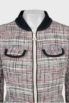 Tweed jacket with patch pockets