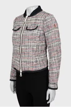 Tweed jacket with patch pockets
