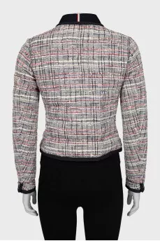 Tweed jacket with patch pockets