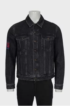 Men's black denim jacket