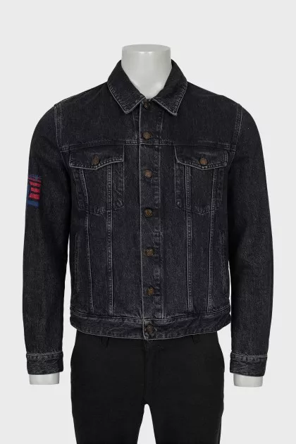 Men's black denim jacket