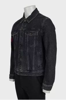 Men's black denim jacket