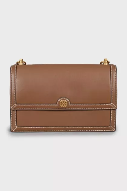 Rectangular leather crossbody bag