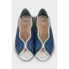 Leather open toe ballet flats