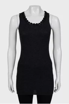 Ribbed fitted tank top