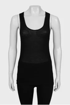 Black translucent tank top