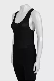 Black translucent tank top