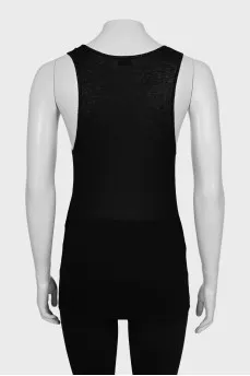 Black translucent tank top