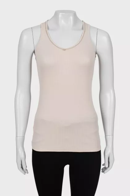 Beige T-shirt with decor