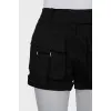 Black shorts with patch pockets