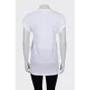 Linen T-shirt with a deep neckline
