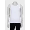 White fitted tank top