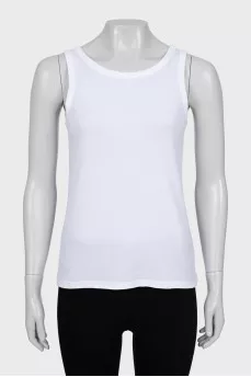 White fitted tank top