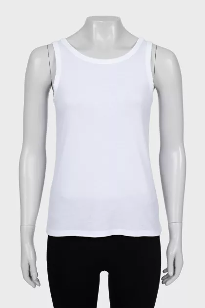 White fitted tank top