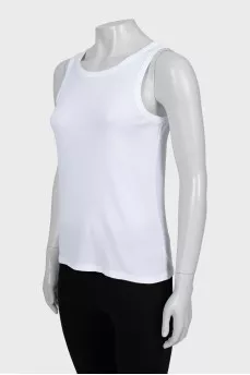 White fitted tank top
