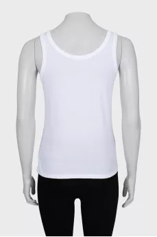 White fitted tank top