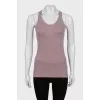 Purple ribbed tank top