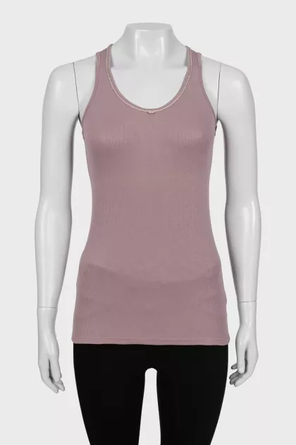 Purple ribbed tank top