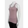 Purple ribbed tank top