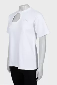 Straight cut T-shirt with a neckline