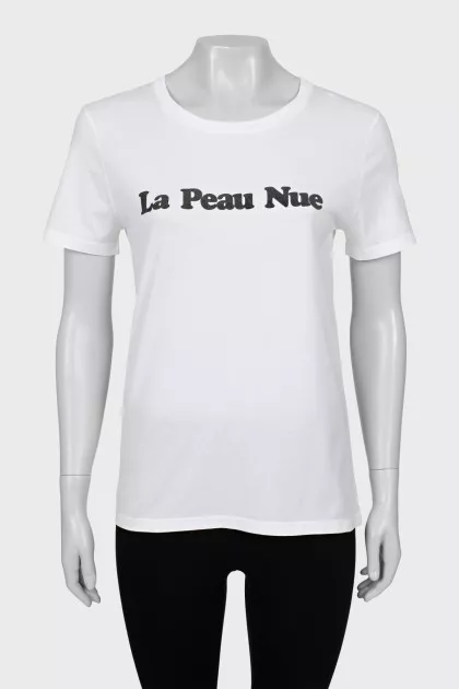 Straight T-shirt with text print