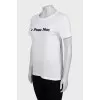 Straight T-shirt with text print