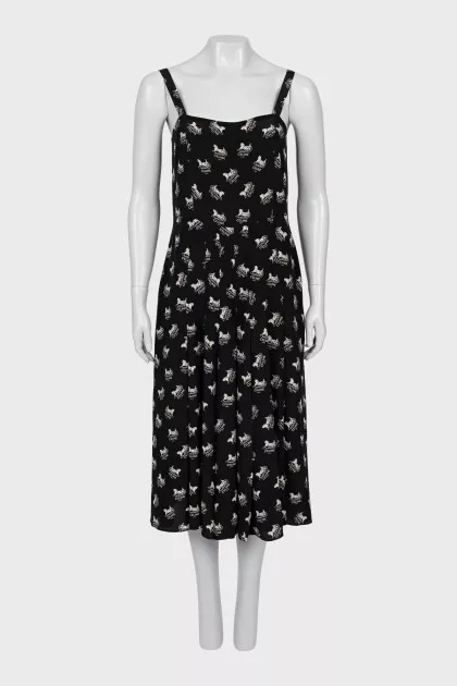 Jumpsuit with straps in the signature print