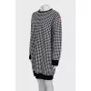 Knitted dress in houndstooth