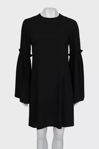 A-line dress with draped sleeves