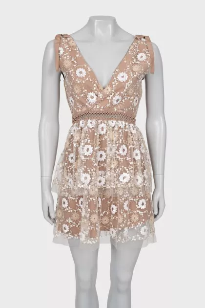 Sequin V-Neck Dress