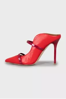 Red stiletto mules