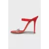 Red high heel sandals