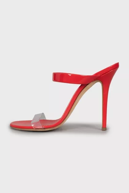Red high heel sandals