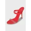 Red high heel sandals