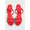 Red high heel sandals