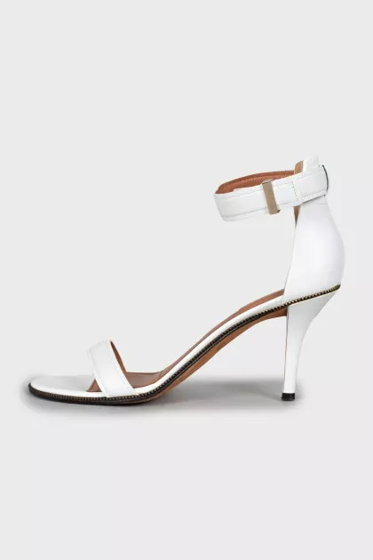 White leather sandals