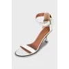 White leather sandals