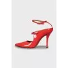 Patent leather strappy shoes