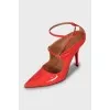 Patent leather strappy shoes