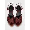 Leather sandals with wooden soles