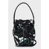 Fabric bucket bag with tag